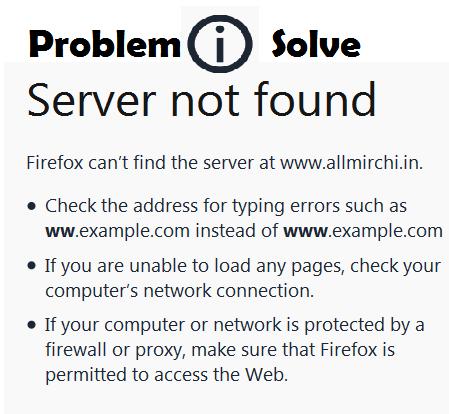 Server Not Found Error