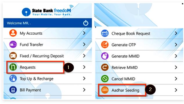 Freedom app with aadhaar card link
