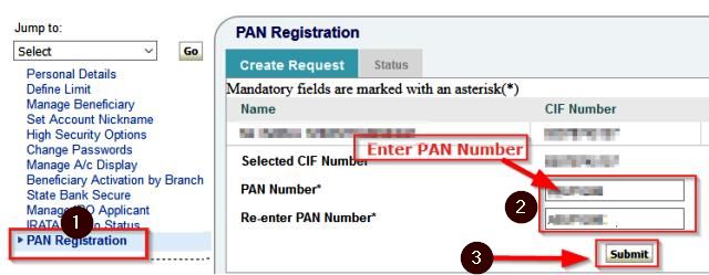 sbi bank account me pan card add kare
