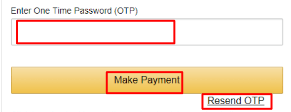 OTP generate by online payment