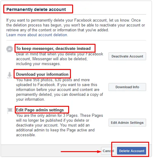 fb account ko permanently delete kaise kare in hindi