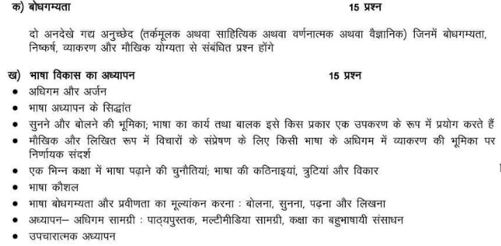 ctet Language II Compulsory syllabus hindi