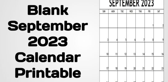 Blank September 2023 Calendar Printable PDF Free Download