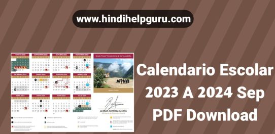 Calendario Escolar 2023 A 2024 Sep PDF Free Download