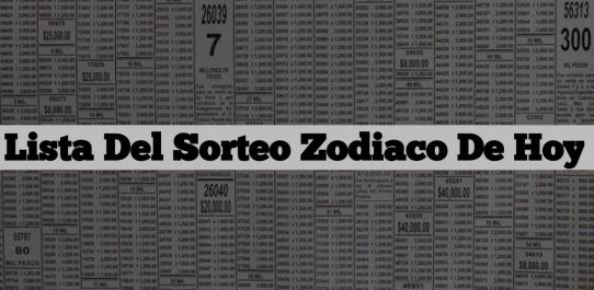 Lista Del Sorteo Zodiaco De Hoy PDF Free Download