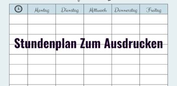 Stundenplan Zum Ausdrucken PDF Free Download