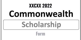 XXCXX 2022 Commonwealth Scholarship Form PDF Download