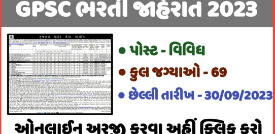 GPSC Recruitment 2023 For Various Posts