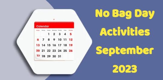 No Bag Day Activities September 2023 PDF Free Download