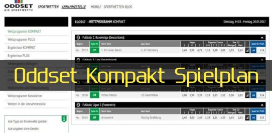 Oddset Kompakt Spielplan PDF Free Download