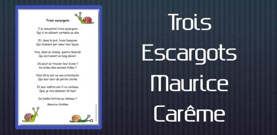 Trois Escargots Maurice Carême PDF Free Download
