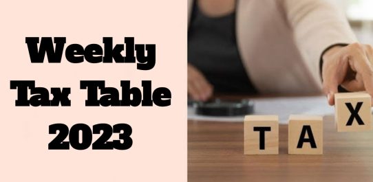 Weekly Tax Table 2023 PDF Free Download