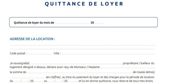 Quittance De Loyer PDF Free Download