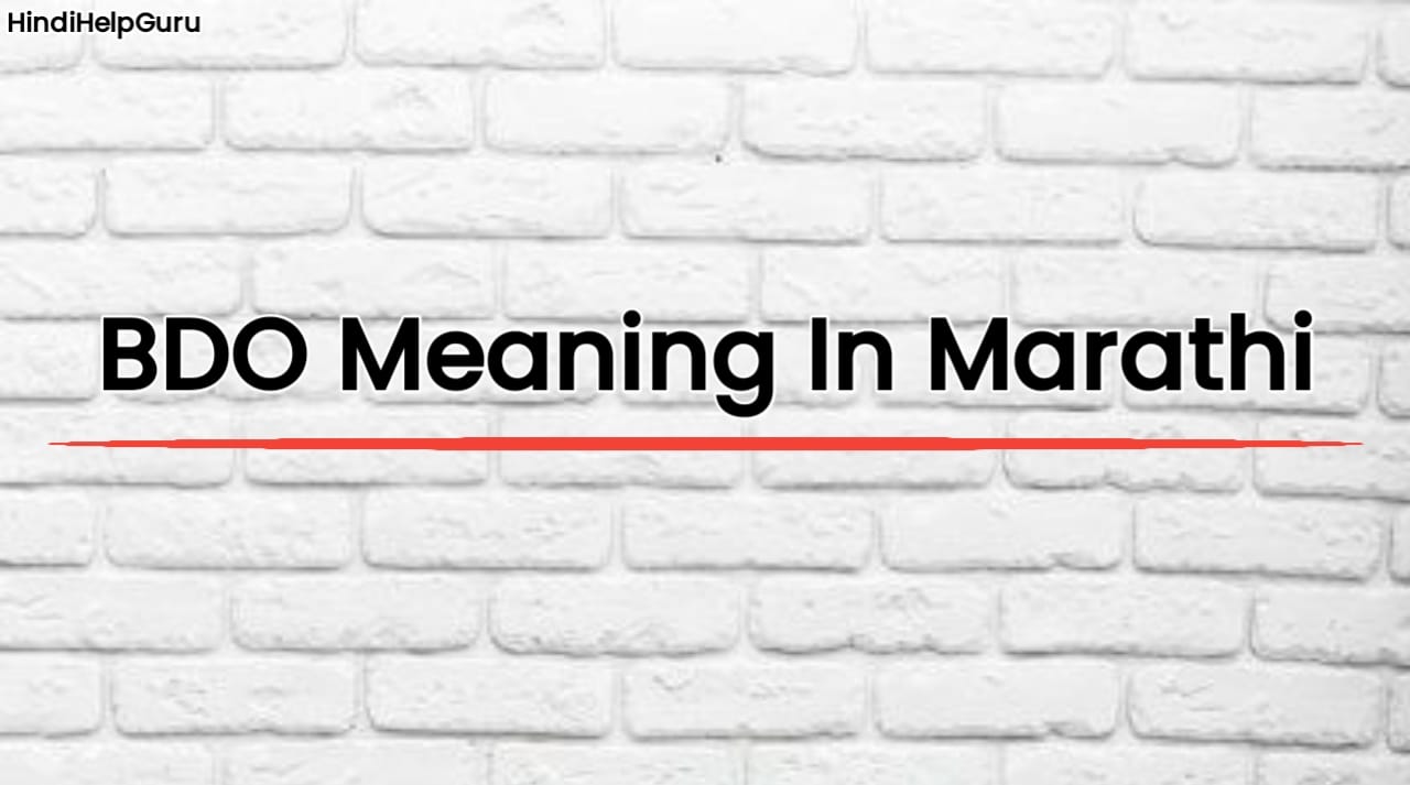 BDO Meaning In Marathi