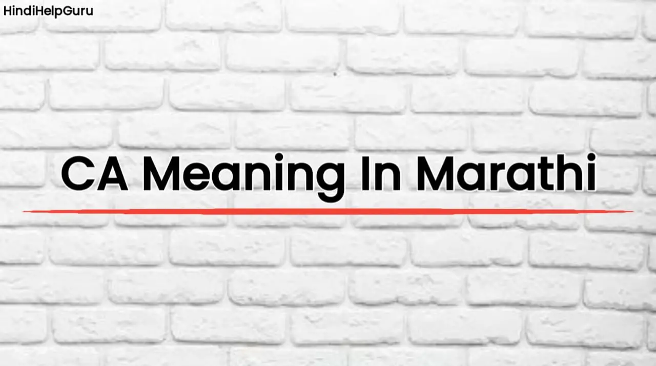 CA Meaning In Marathi