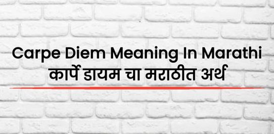 Carpe Diem Meaning In Marathi | कार्पे डायम चा मराठीत अर्थ