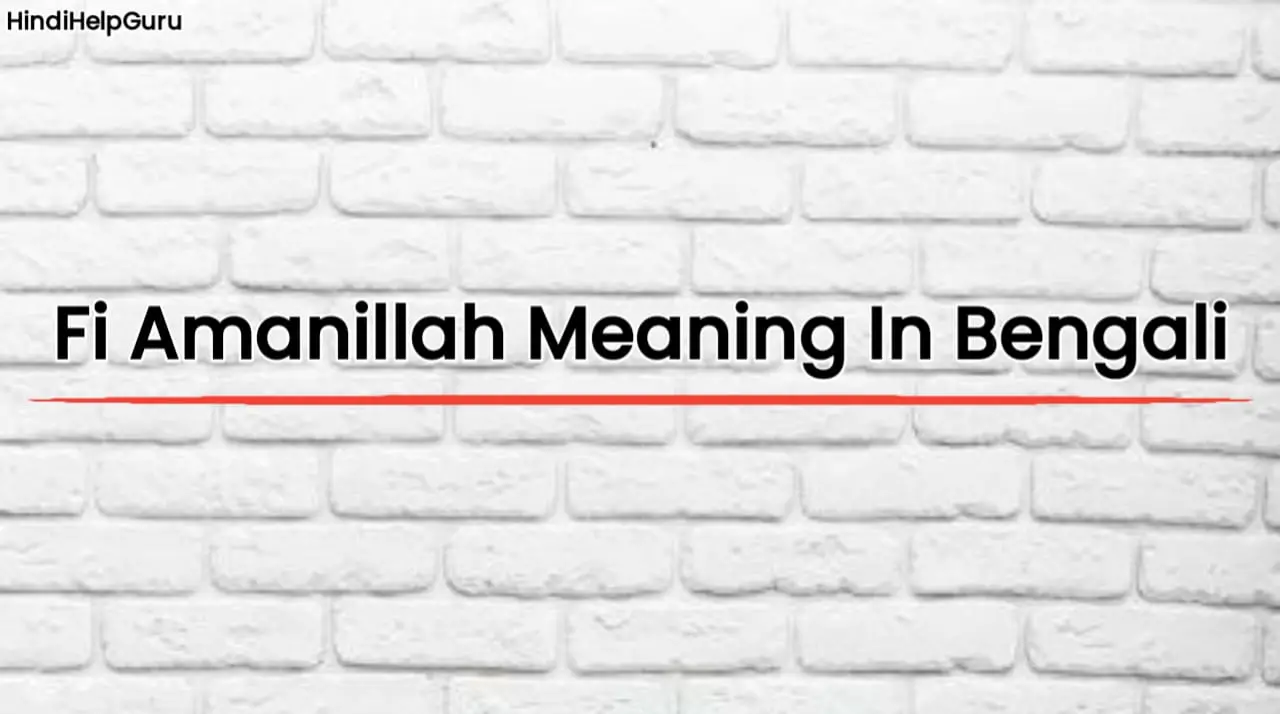 Fi Amanillah Meaning In Bengali