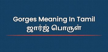 Gorges Meaning In Tamil | ஜார்ஜ் பொருள்