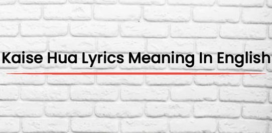 Kaise Hua Lyrics Meaning In English