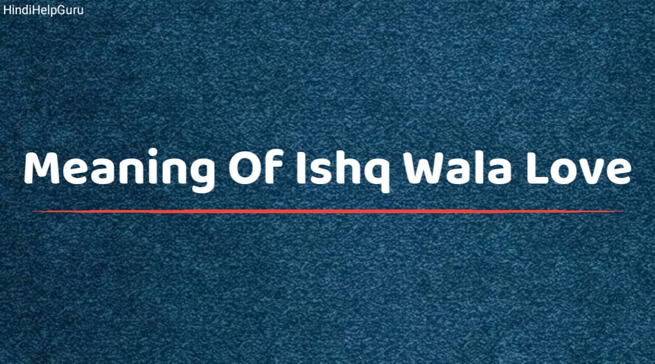 Meaning Of Ishq Wala Love