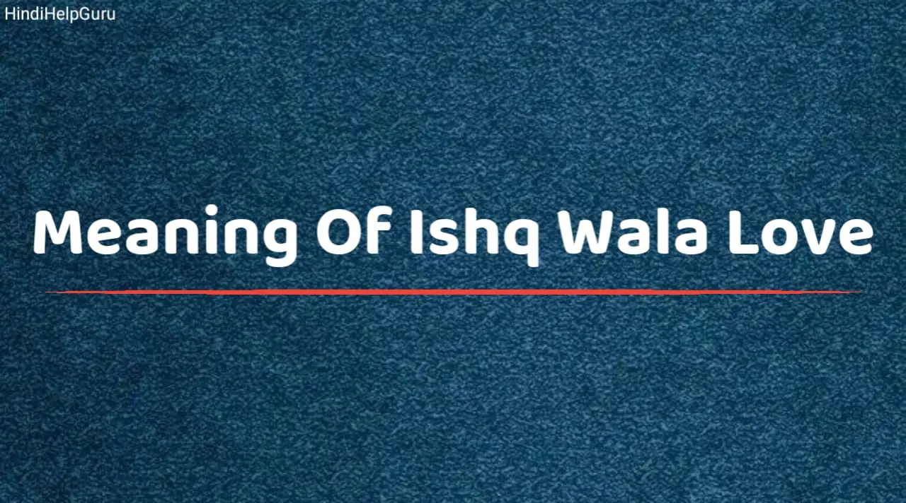 Meaning Of Ishq Wala Love