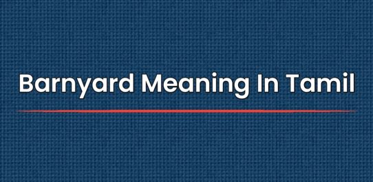 Barnyard Meaning In Tamil | தமிழில் அர்த்தம்