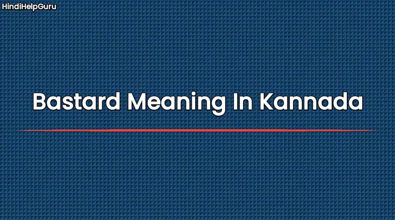 Bastard Meaning In Kannada