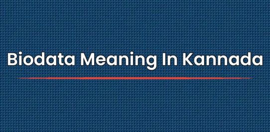 Biodata Meaning In Kannada | ಕನ್ನಡದಲ್ಲಿ ಬಯೋಡೇಟಾ ಅರ್ಥ