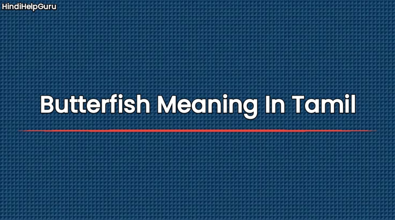 Butterfish Meaning In Tamil
