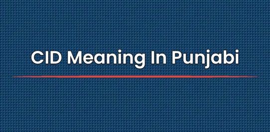 CID Meaning In Punjabi | ਪੰਜਾਬੀ ਵਿੱਚ ਅਰਥ