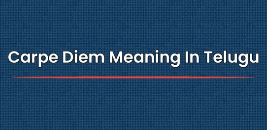 Carpe Diem Meaning In Telugu | కార్పే డైమ్ అర్థం
