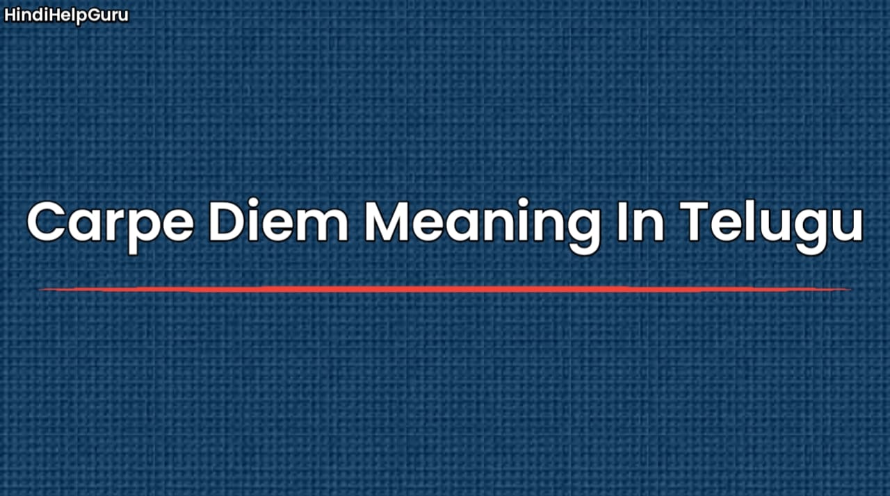 Carpe Diem Meaning In Telugu