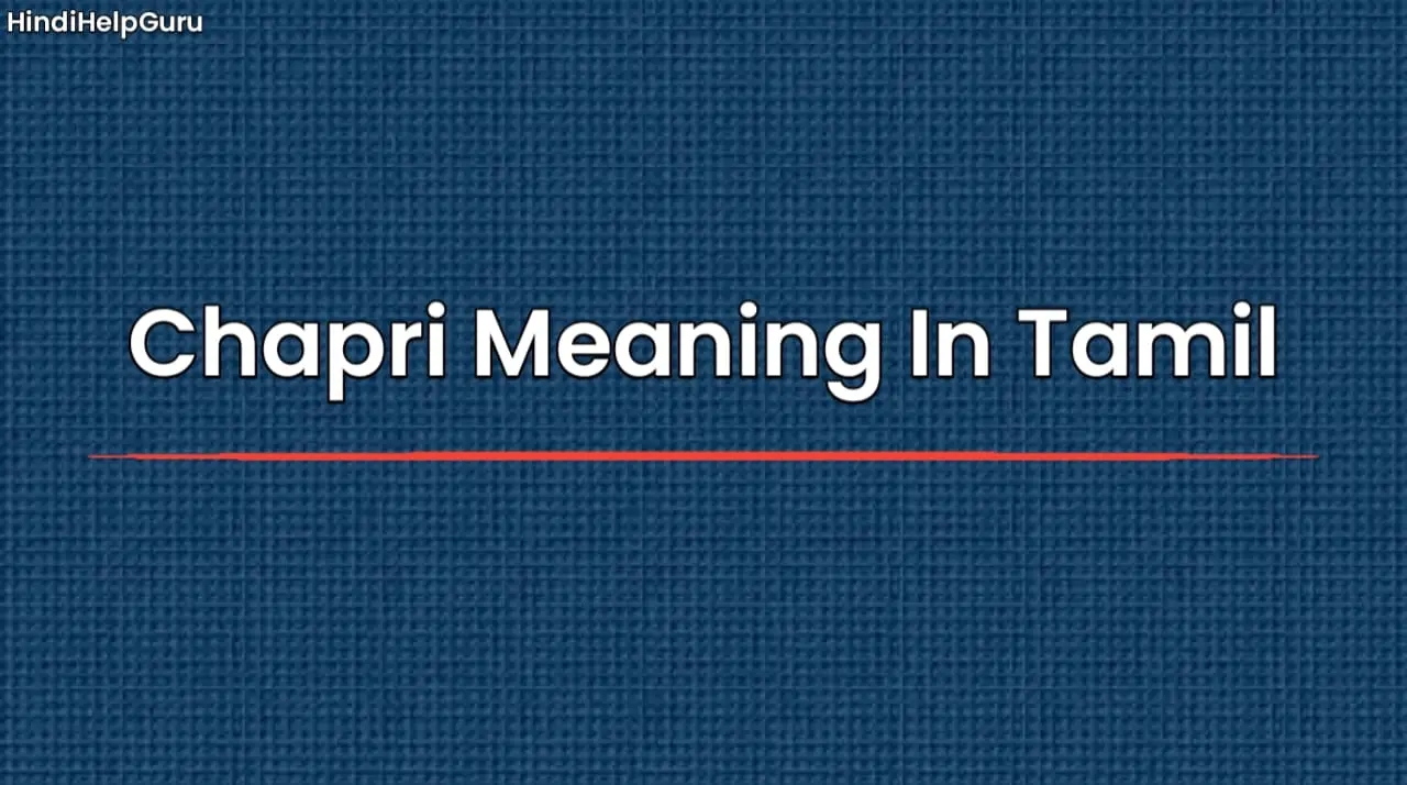 Chapri Meaning In Tamil