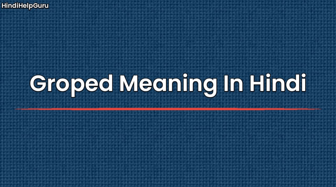 Groped Meaning In Hindi