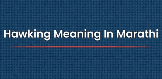 Hawking Meaning In Marathi | हॉकिंगचा मराठीत अर्थ