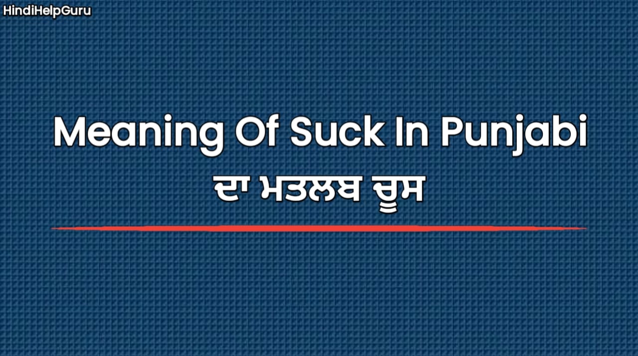 Meaning Of Suck In Punjabi