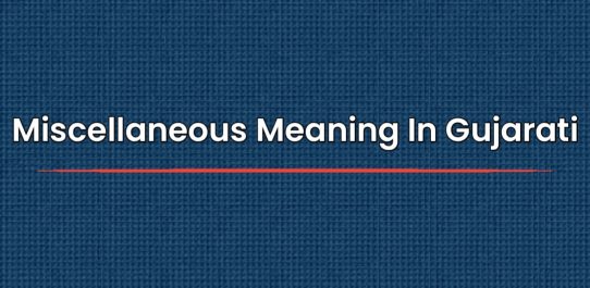 Miscellaneous Meaning In Gujarati