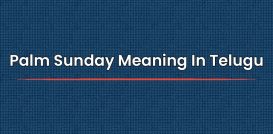 Palm Sunday Meaning In Telugu
