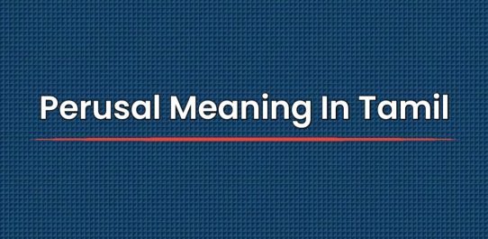 Perusal Meaning In Tamil