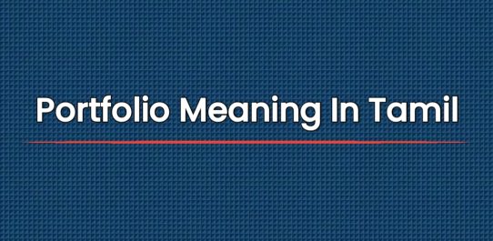 Portfolio Meaning In Tamil | போர்ட்ஃபோலியோ தமிழில் அர்த்தம்