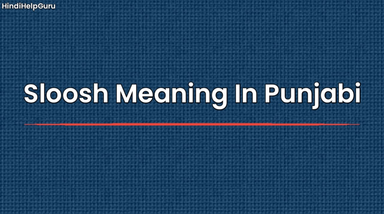 Sloosh Meaning In Punjabi