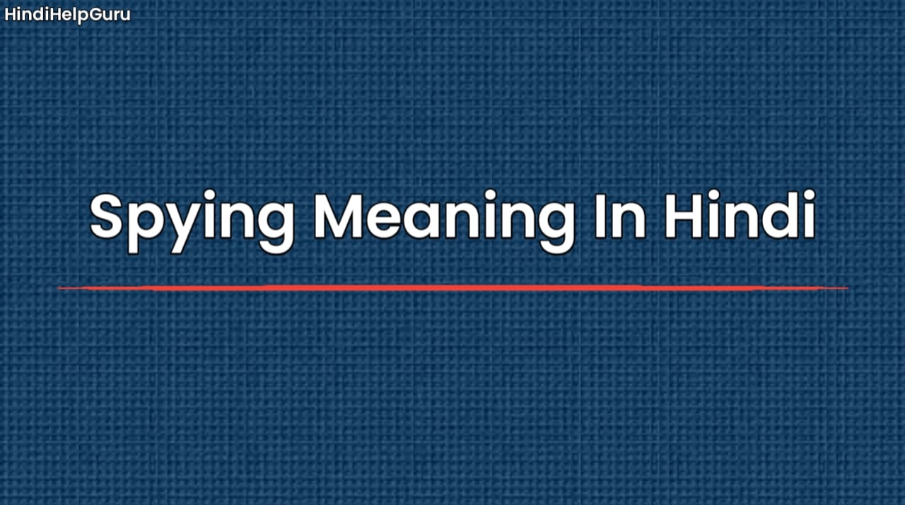 Spying Meaning In Hindi