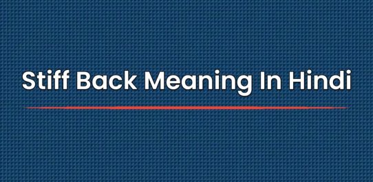 Stiff Back Meaning In Hindi | स्टिफ बैक का हिंदी में अर्थ
