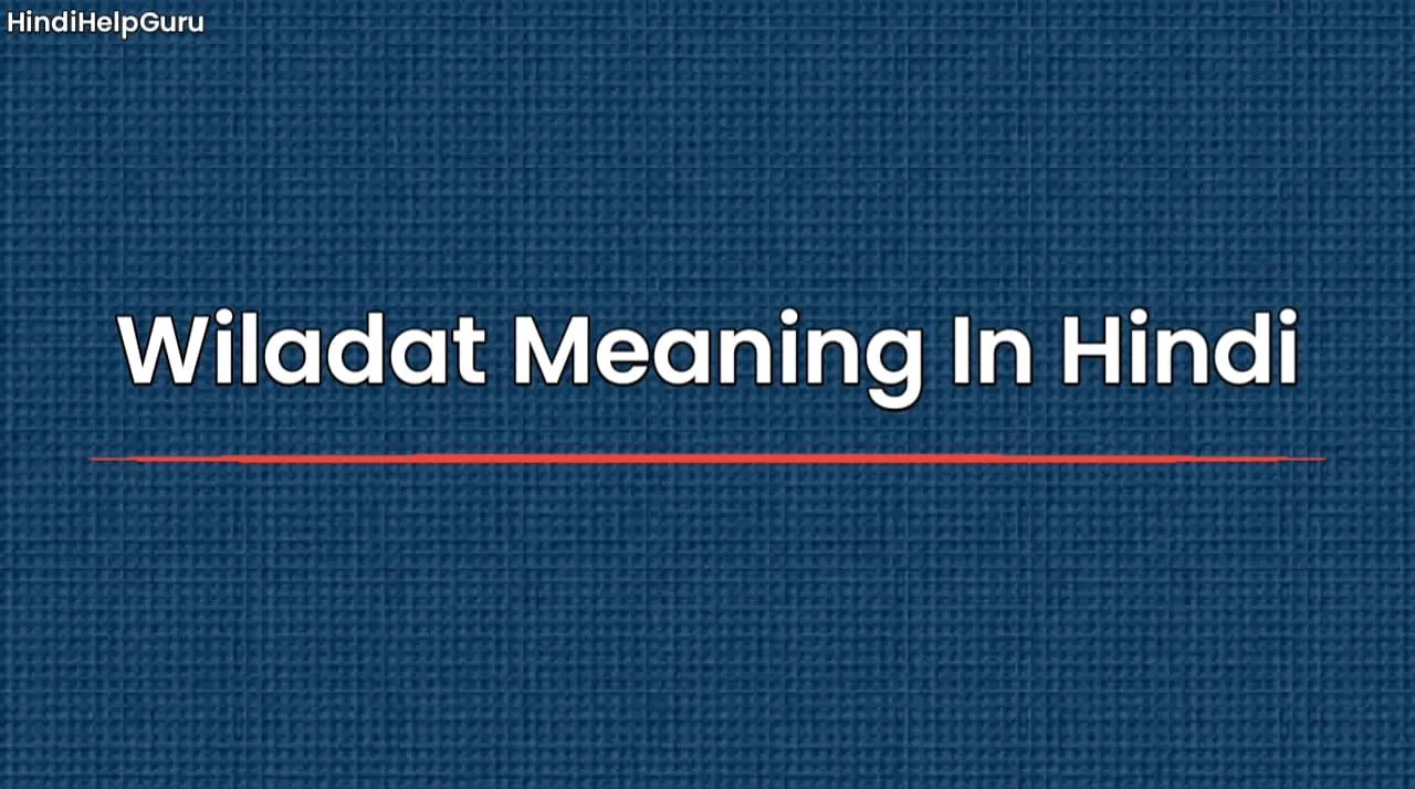 Wiladat Meaning In Hindi