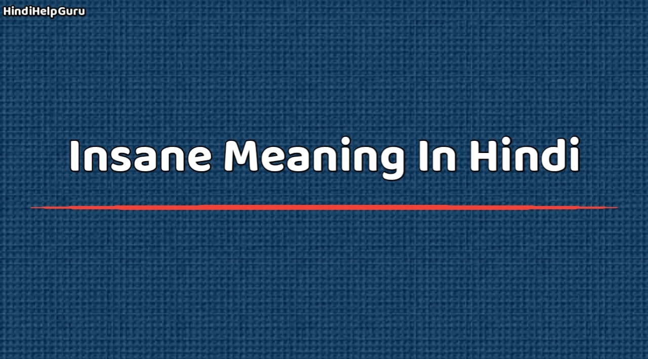 Insane Meaning In Hindi