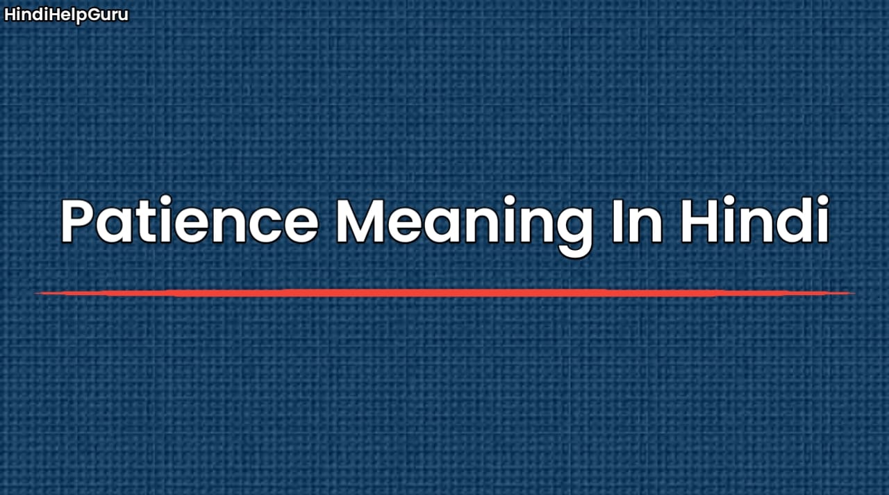 Patience Meaning In Hindi