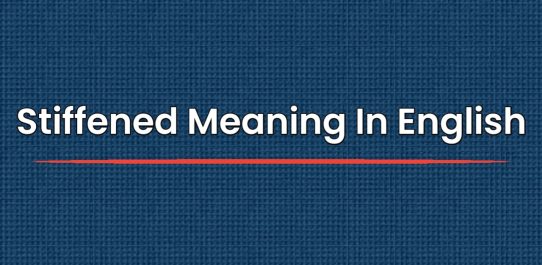 Stiffened Meaning In English